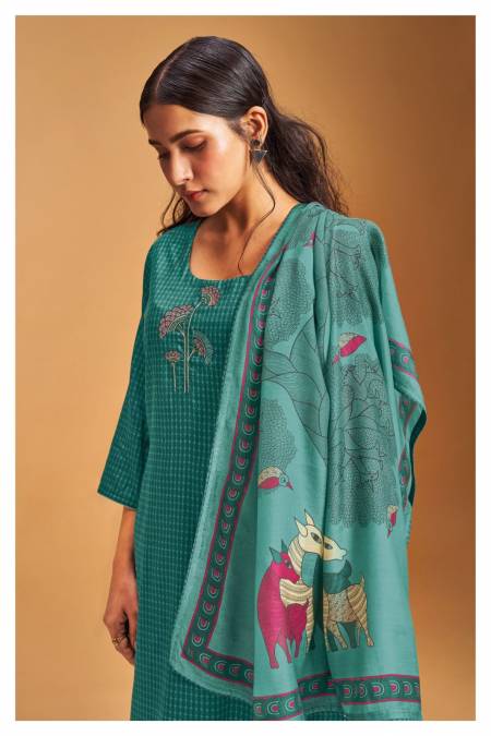 Abeni S1787 By Ganga Cotton Silk Printed Suits Catalog
